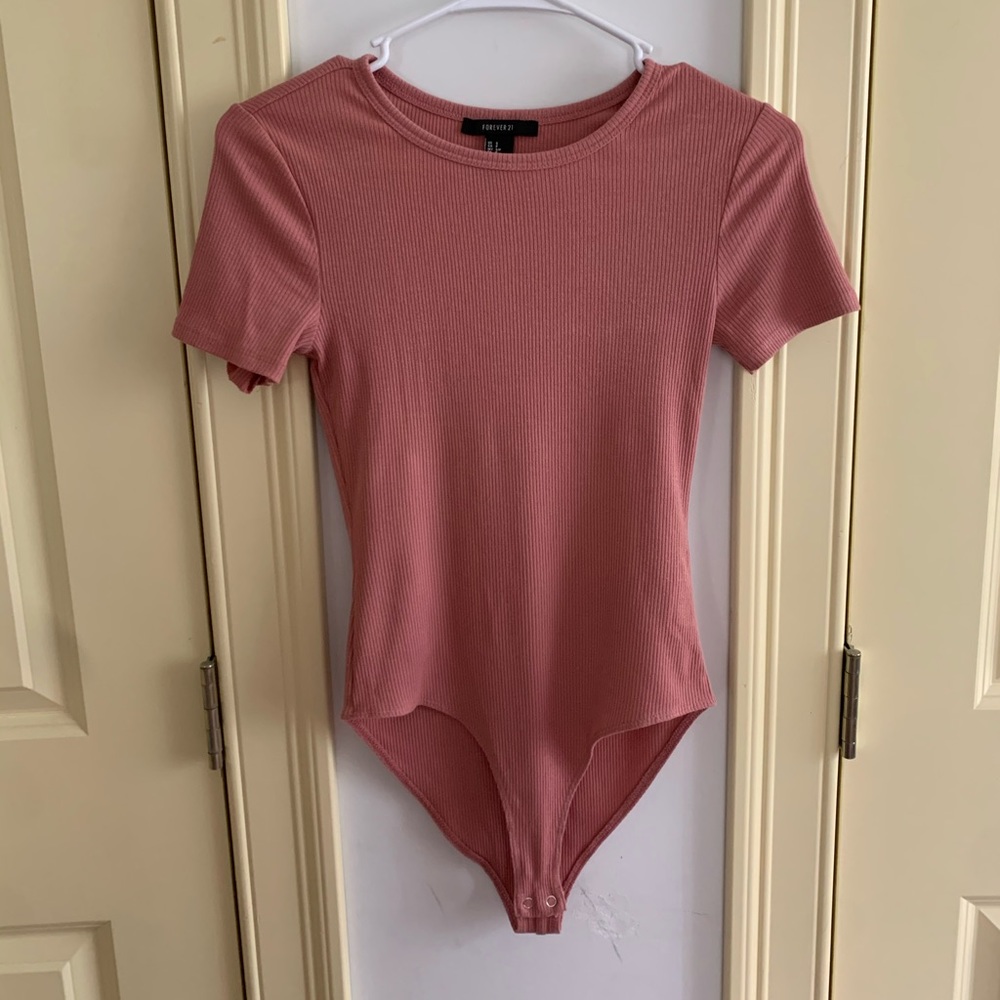 Mauve Ribbed Bodysuit